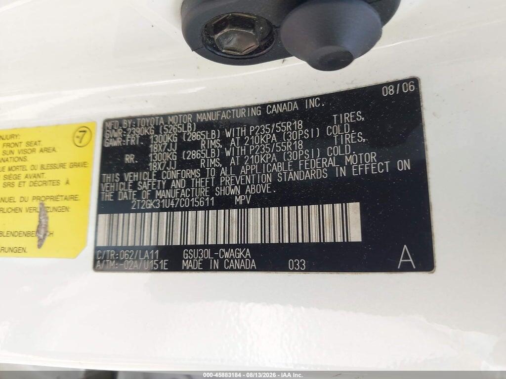 2T2GK31U47C015611 2007 LEXUS RX 350 photo no. 9