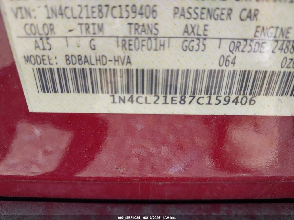 1N4CL21E87C159406 2007 NISSAN ALTIMA HYBRID photo no. 9