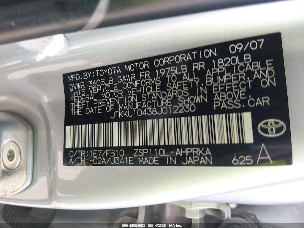 JTKKU10438J012230 2008 SCION XD photo no. 9