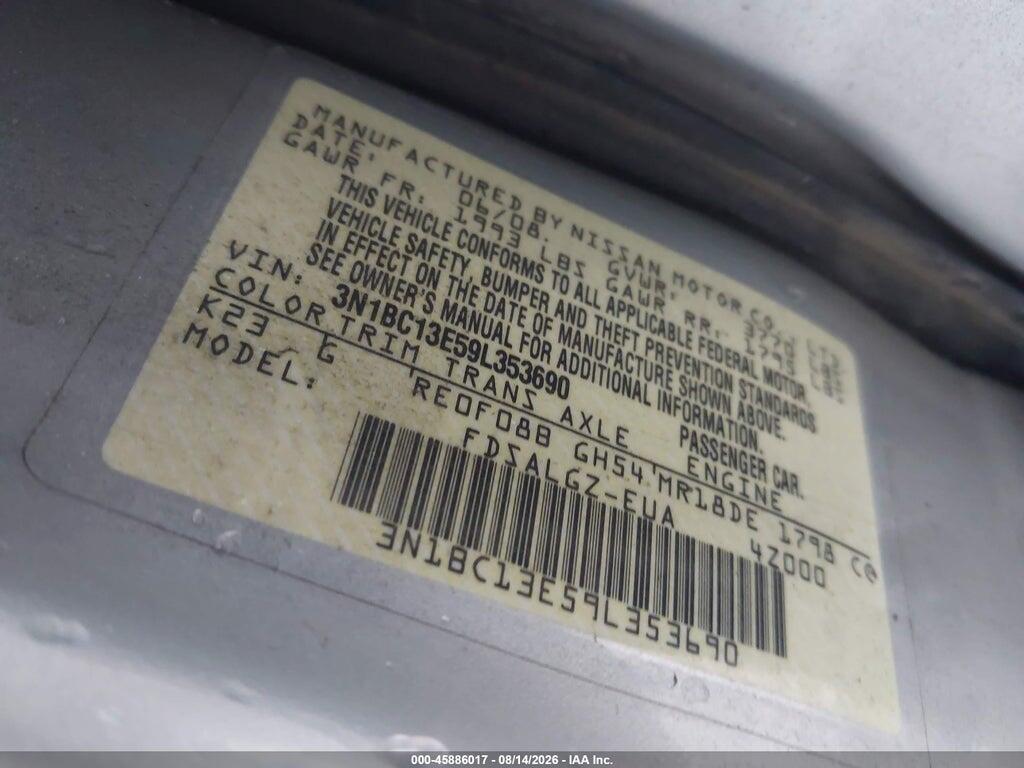 3N1BC13E59L353690 2009 NISSAN VERSA photo no. 9