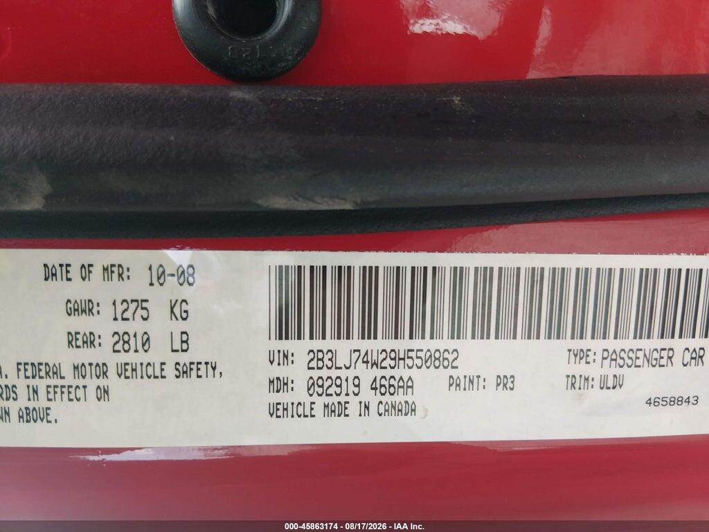2B3LJ74W29H550862 2009 DODGE CHALLENGER photo no. 9