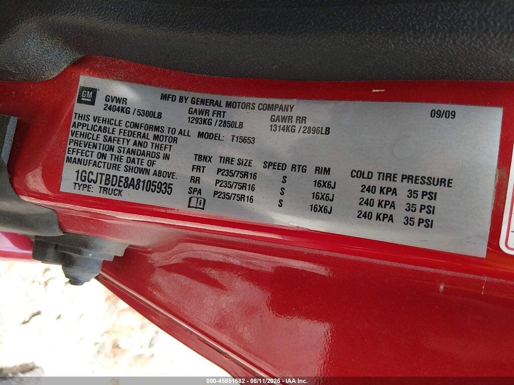 1GCJTBDE8A8105935 2010 CHEVROLET COLORADO photo no. 9