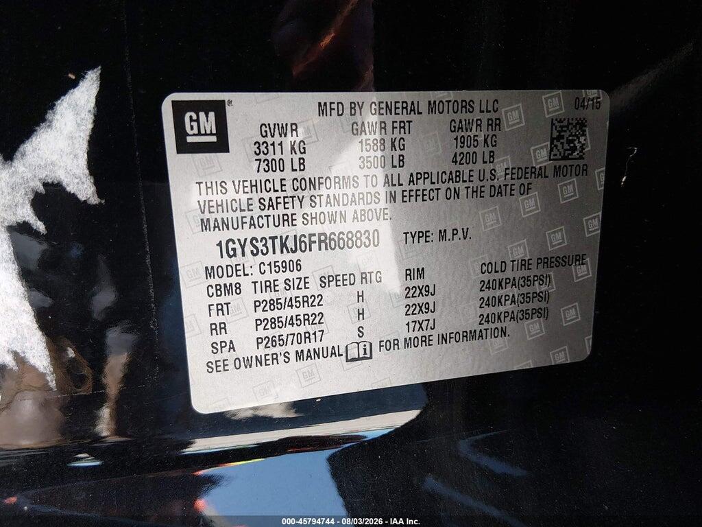 1GYS3TKJ6FR668830 2015 CADILLAC ESCALADE ESV photo no. 9
