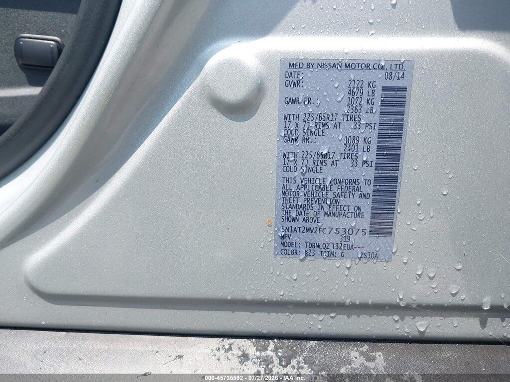 5N1AT2MV2FC753075 2015 NISSAN ROGUE photo no. 9