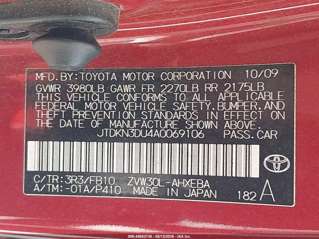 JTDKN3DU4A0069106 2010 TOYOTA PRIUS photo no. 9