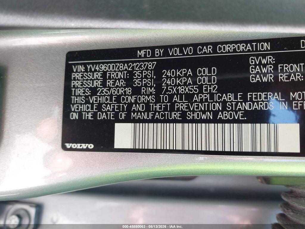 YV4960DZ8A2123787 2010 VOLVO XC60 photo no. 9
