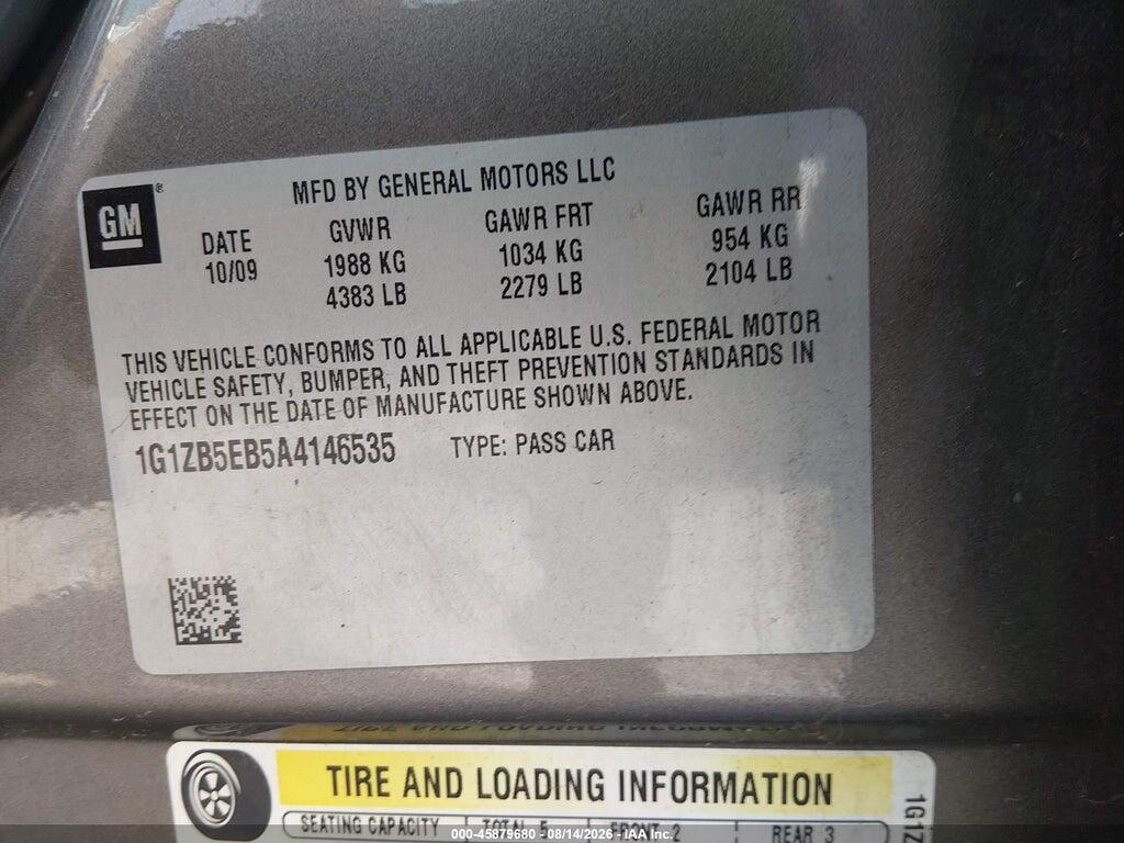 1G1ZB5EB5A4146535 2010 CHEVROLET MALIBU photo no. 9