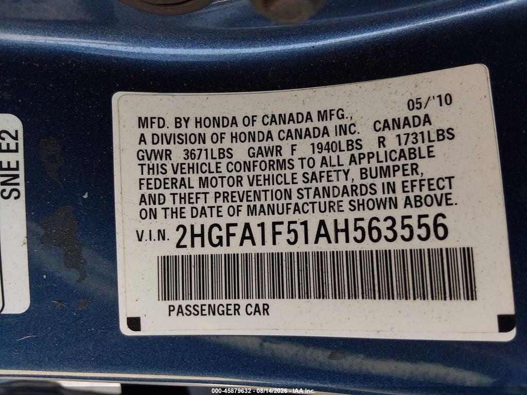 2HGFA1F51AH563556 2010 HONDA CIVIC photo no. 9