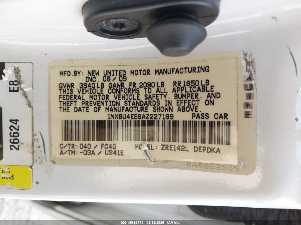 1NXBU4EE8AZ227189 2010 TOYOTA COROLLA photo no. 9