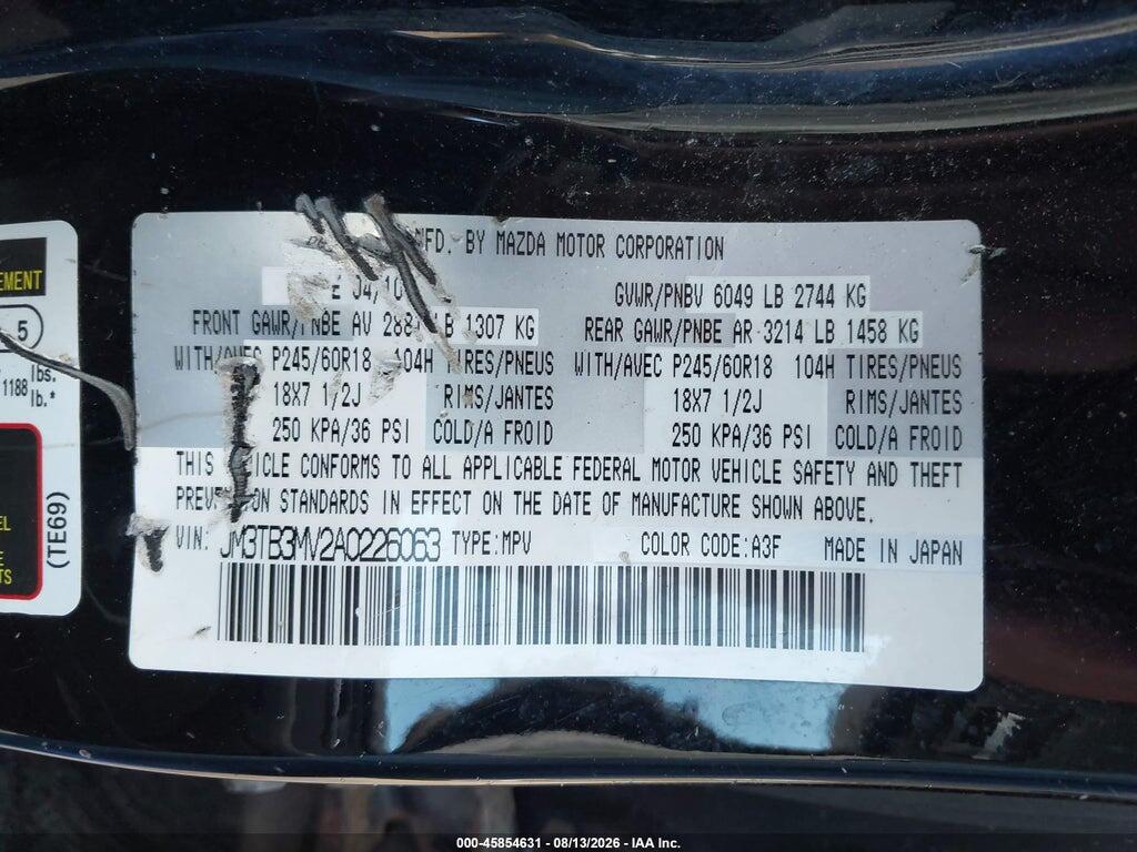 JM3TB3MV2A0226063 2010 MAZDA CX-9 photo no. 9