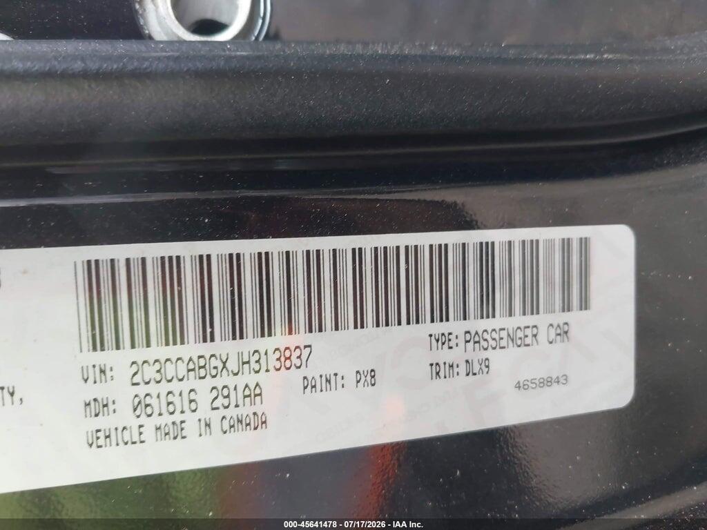 2C3CCABGXJH313837 2018 CHRYSLER 300 photo no. 9