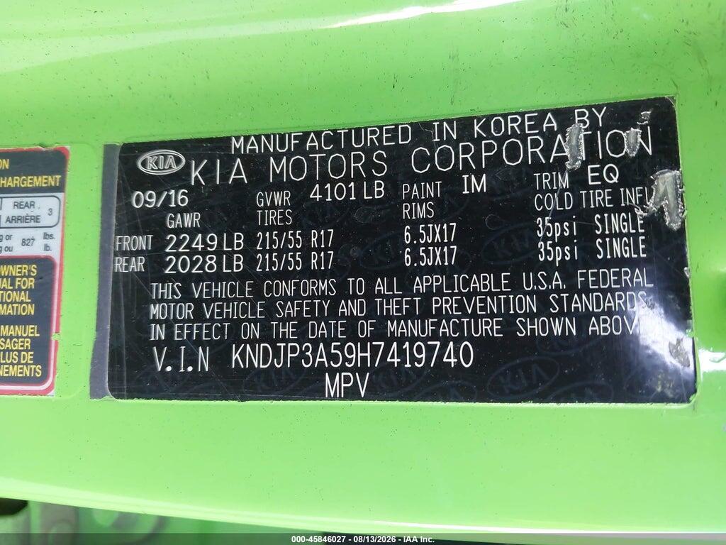 KNDJP3A59H7419740 2017 KIA SOUL photo no. 9