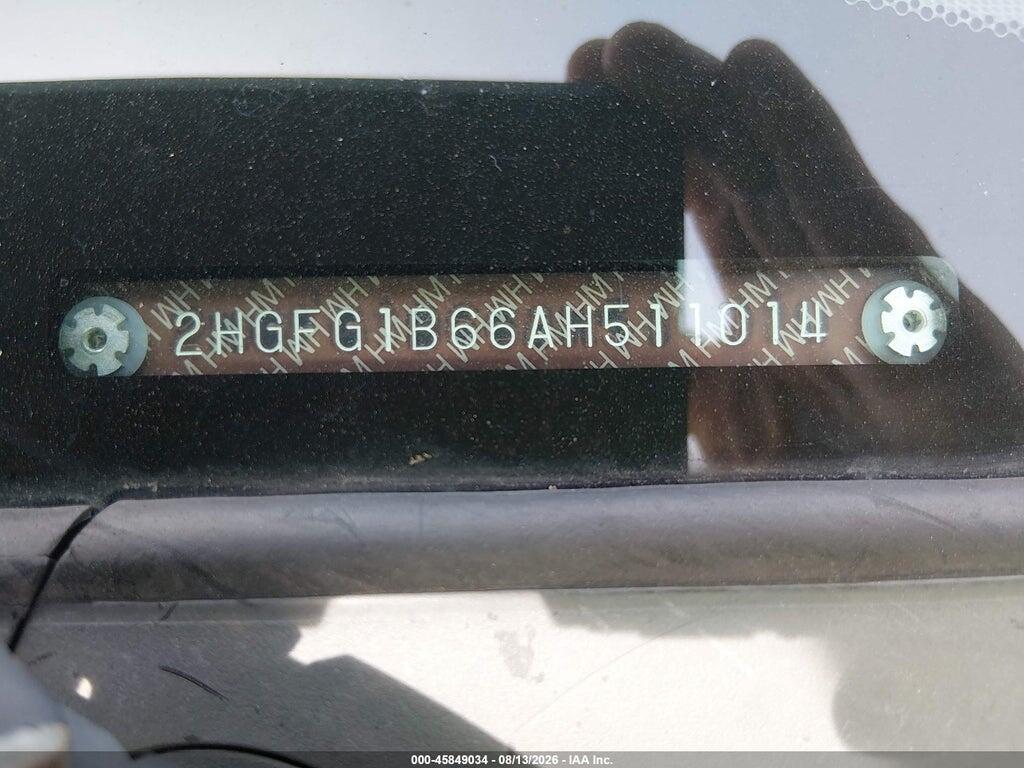 2HGFG1B66AH511014 2010 HONDA CIVIC photo no. 9