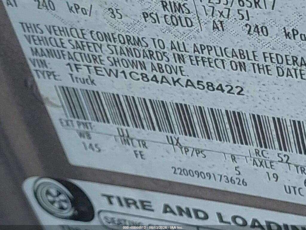 1FTEW1C84AKA58422 2010 FORD F-150 photo no. 9