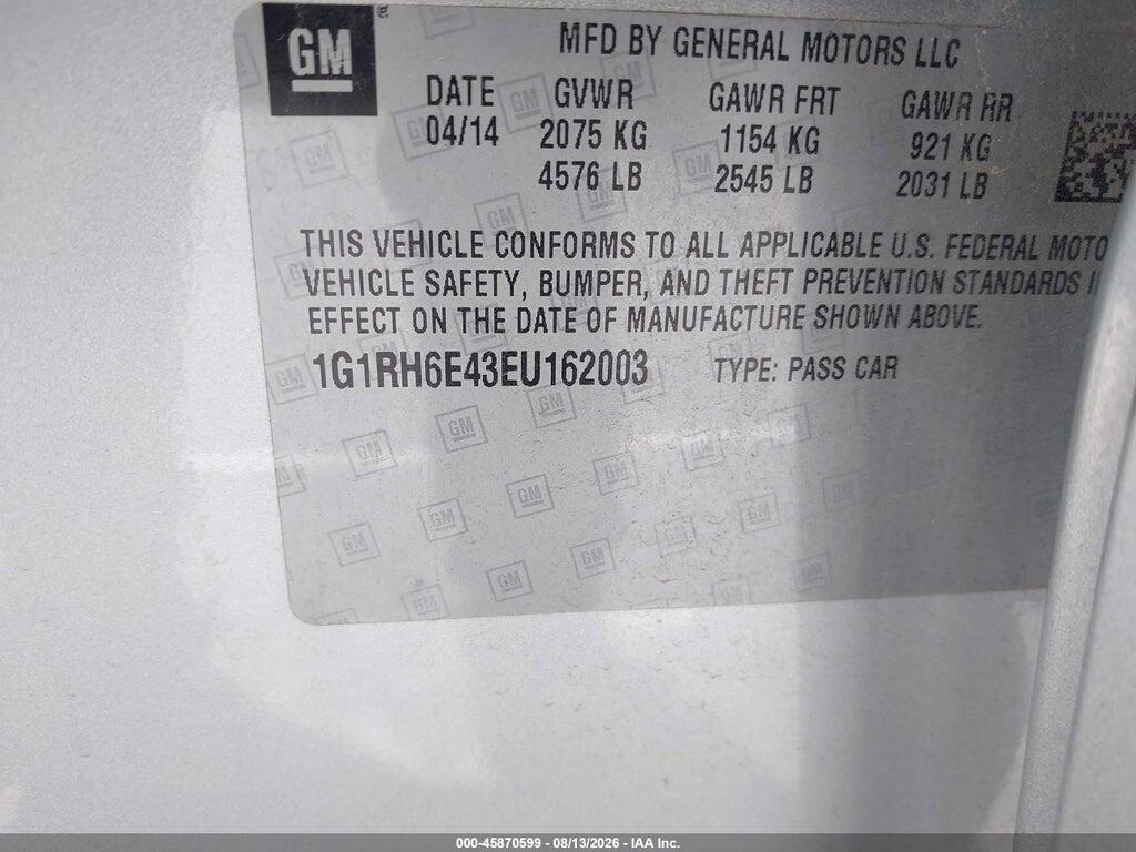 1G1RH6E43EU162003 2014 CHEVROLET VOLT photo no. 9