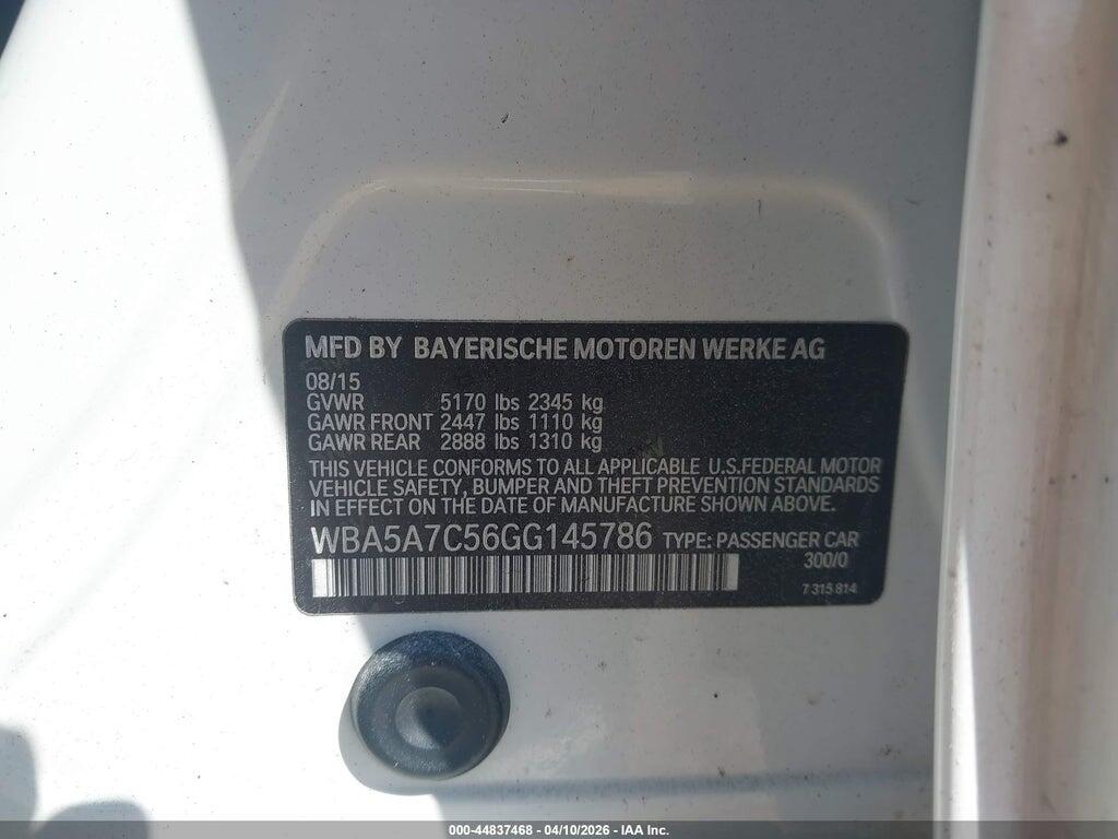 WBA5A7C56GG145786 2016 BMW 528I photo no. 9