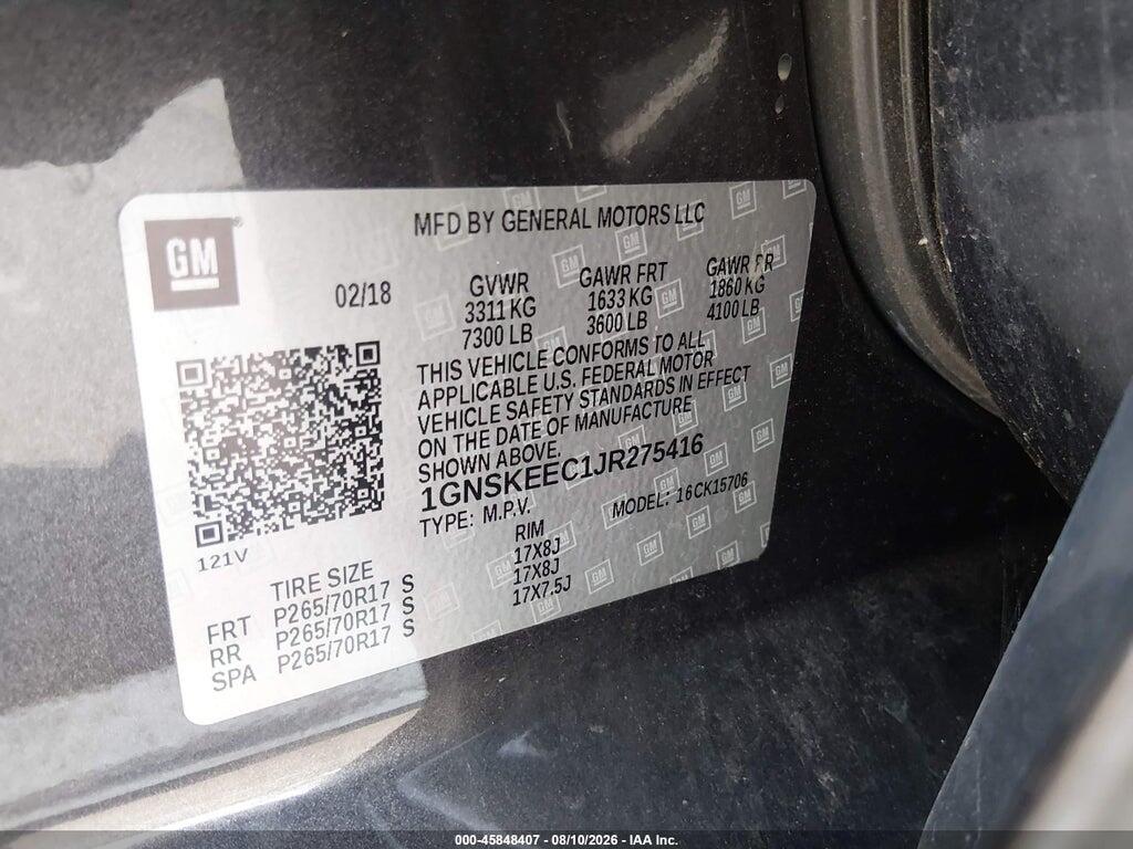 1GNSKEEC1JR275416 2018 CHEVROLET TAHOE photo no. 9