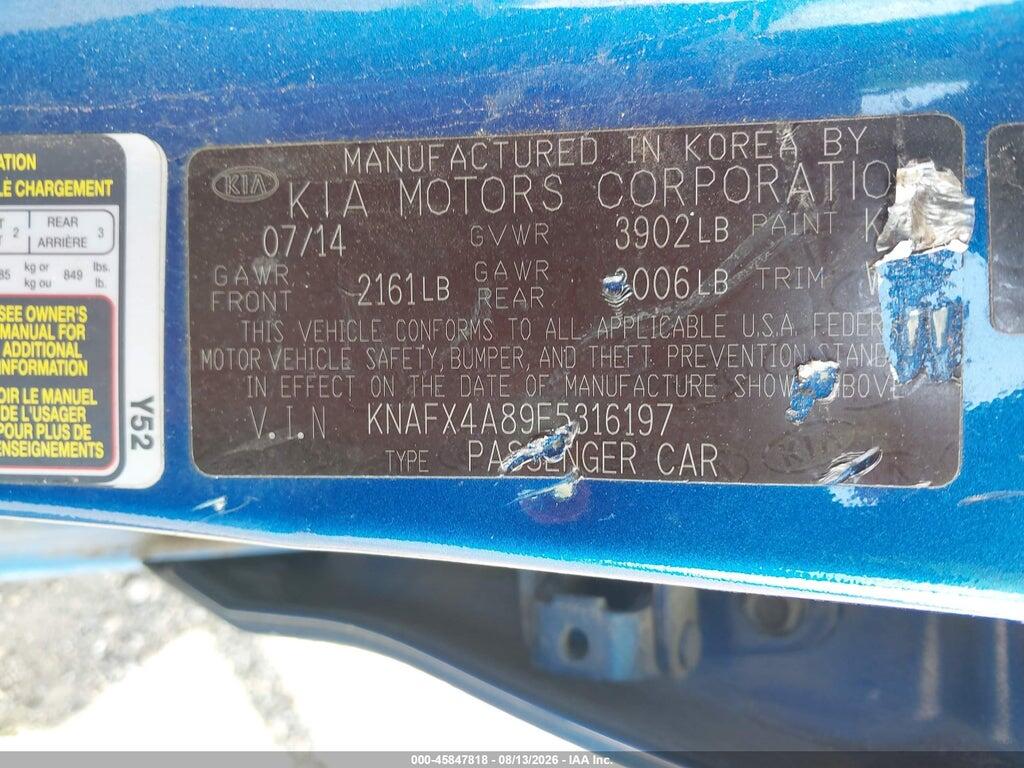 KNAFX4A89F5316197 2015 KIA FORTE photo no. 9