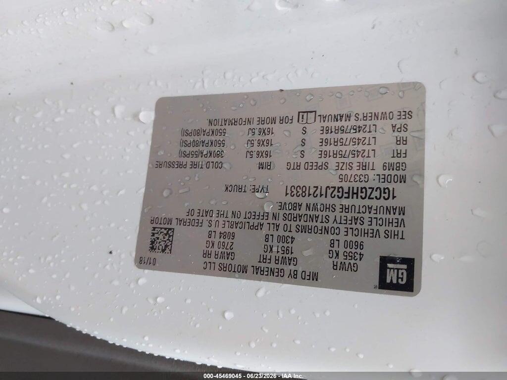 1GCZGHFG2J1218331 2018 CHEVROLET EXPRESS 3500 photo no. 9