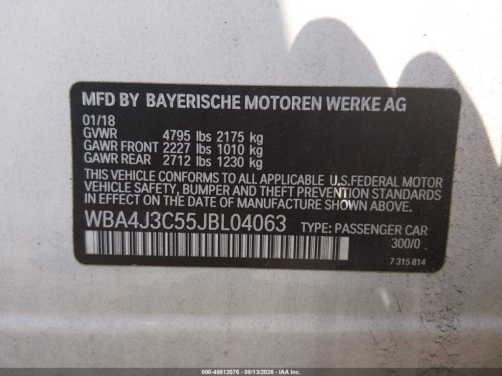 WBA4J3C55JBL04063 2018 BMW 430I GRAN COUPE photo no. 9