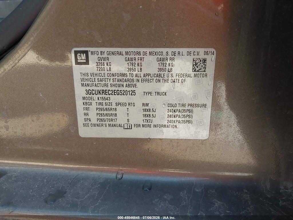 3GCUKREC2EG520125 2014 CHEVROLET SILVERADO 1500 photo no. 9