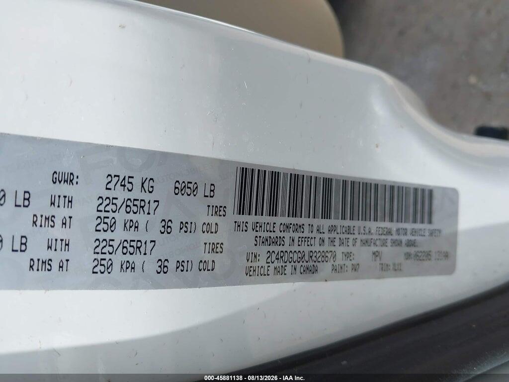 2C4RDGCG0JR328670 2018 DODGE GRAND CARAVAN photo no. 9