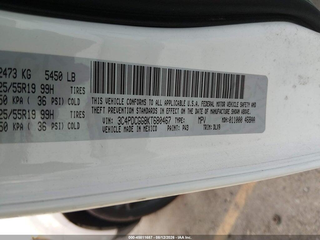 3C4PDCGG8KT680467 2019 DODGE JOURNEY photo no. 9