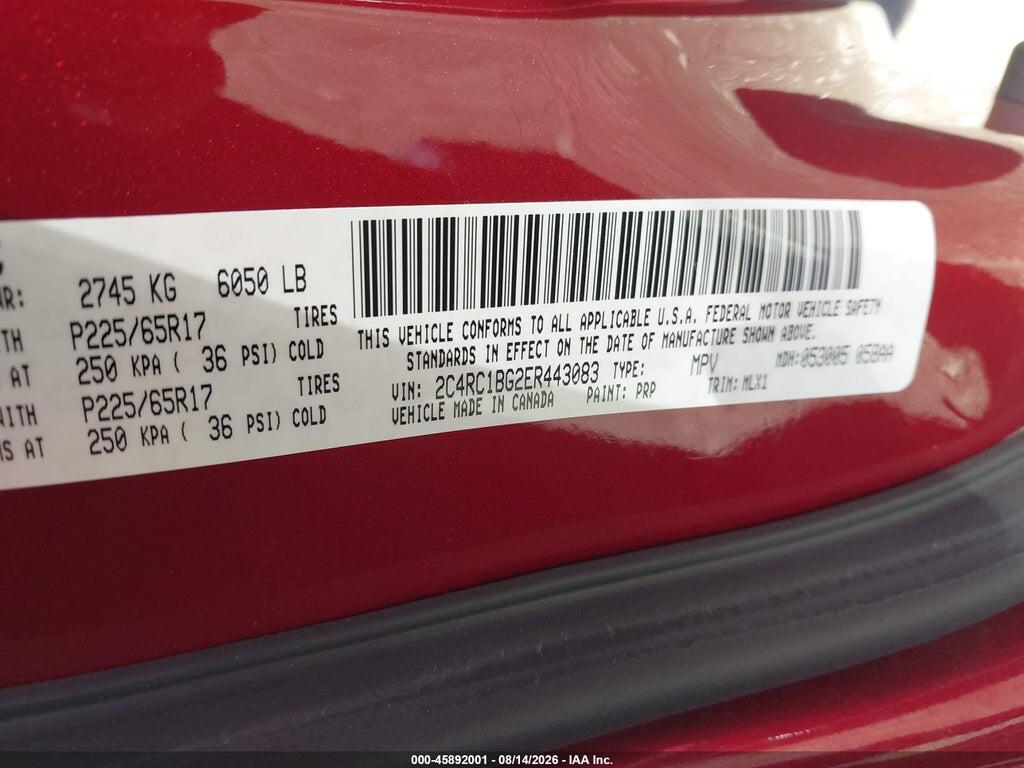 2C4RC1BG2ER443083 2014 CHRYSLER TOWN & COUNTRY photo no. 9