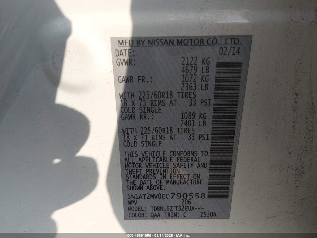5N1AT2MV0EC790558 2014 NISSAN ROGUE photo no. 9