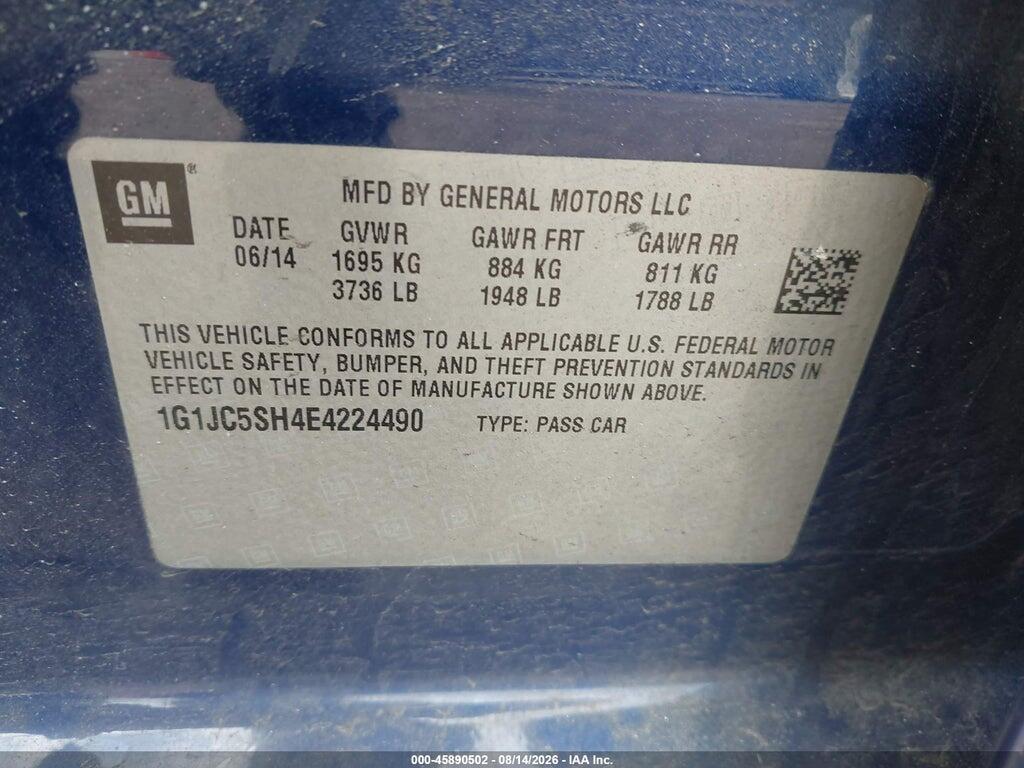 1G1JC5SH4E4224490 2014 CHEVROLET SONIC photo no. 9