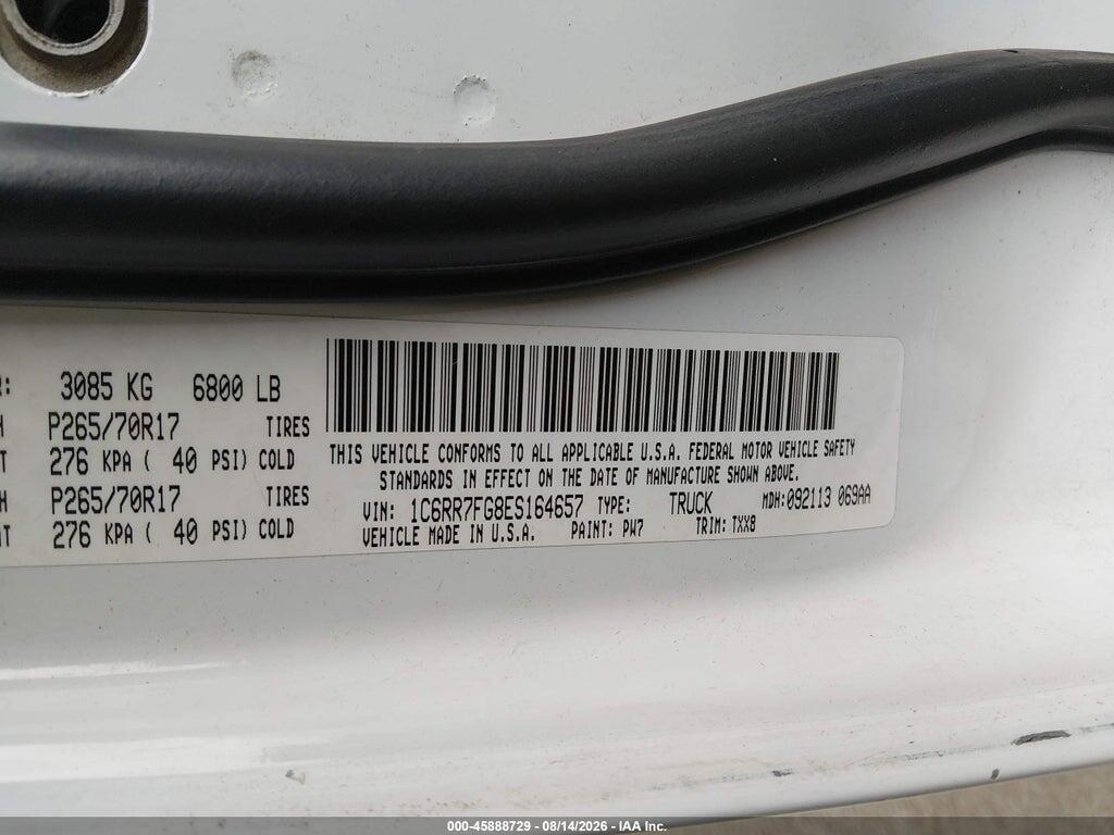 1C6RR7FG8ES164657 2014 RAM 1500 photo no. 9