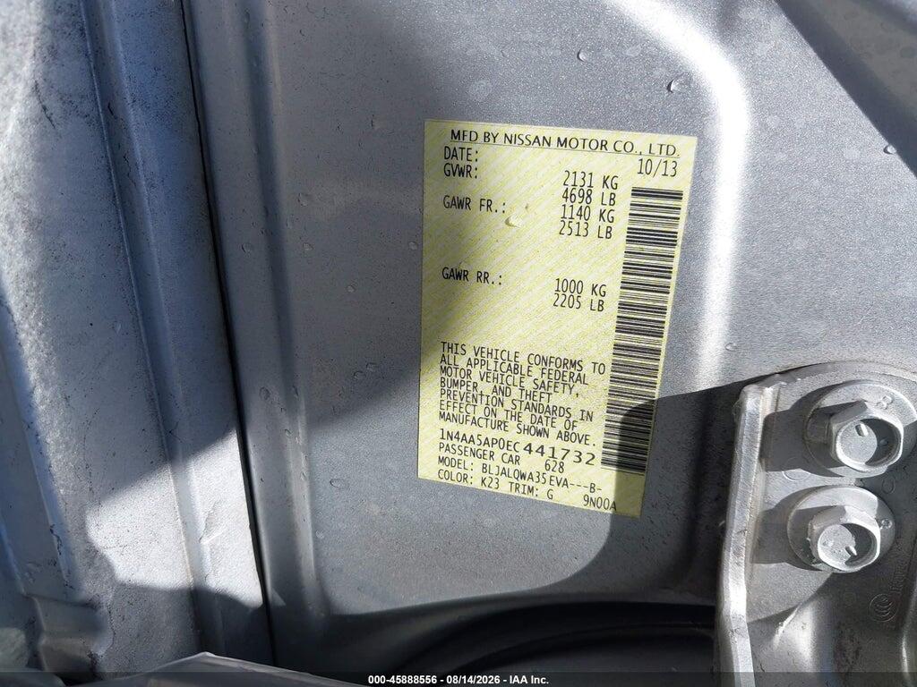 1N4AA5AP0EC441732 2014 NISSAN MAXIMA photo no. 9