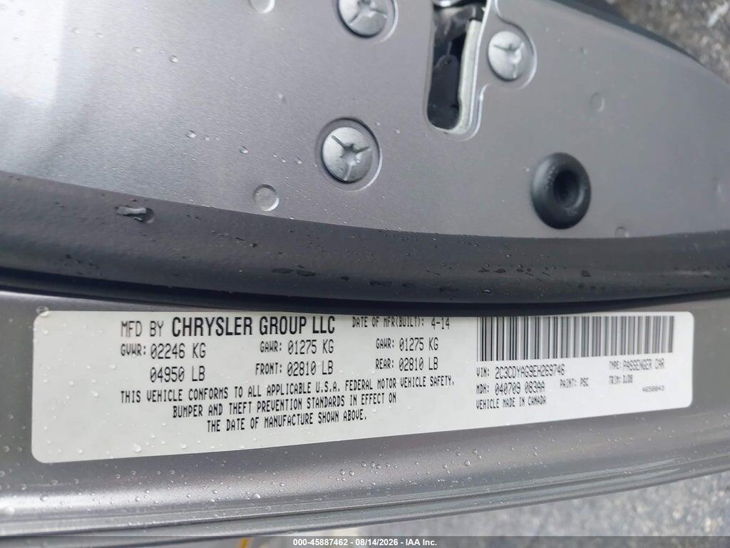 2C3CDYAG9EH269746 2014 DODGE CHALLENGER photo no. 9