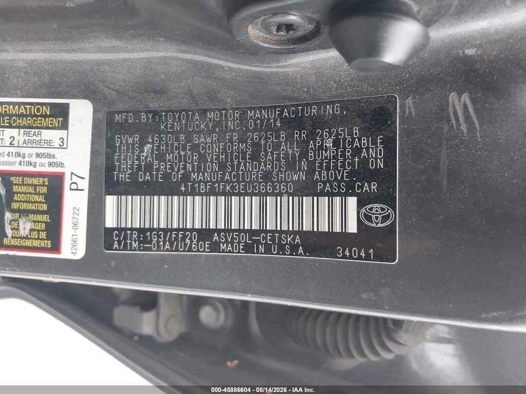 4T1BF1FK3EU366360 2014 TOYOTA CAMRY photo no. 9