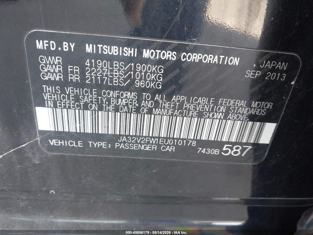 JA32V2FW1EU010178 2014 MITSUBISHI LANCER photo no. 9