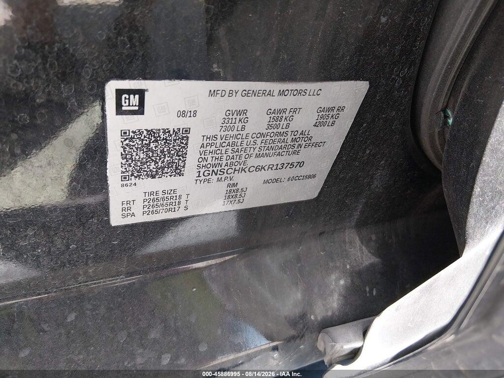 1GNSCHKC6KR137570 2019 CHEVROLET SUBURBAN photo no. 9