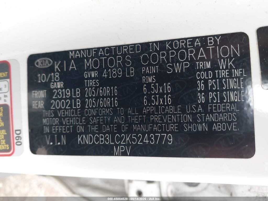 KNDCB3LC2K5243779 2019 KIA NIRO photo no. 9