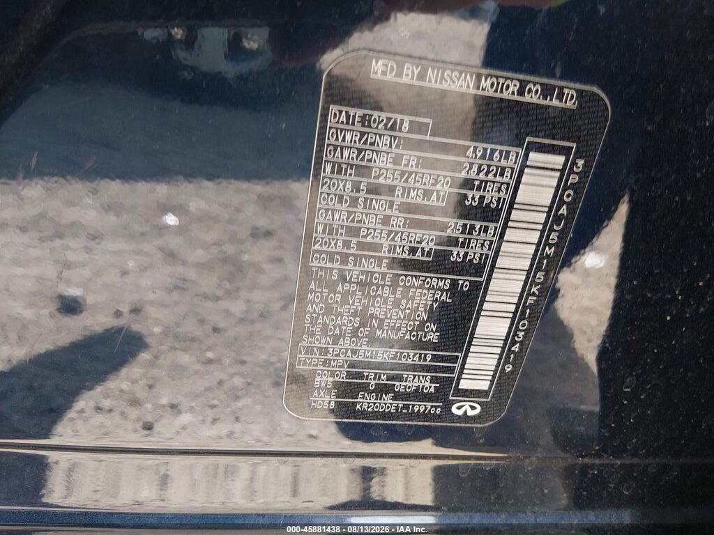 3PCAJ5M15KF103419 2019 INFINITI QX50 photo no. 9