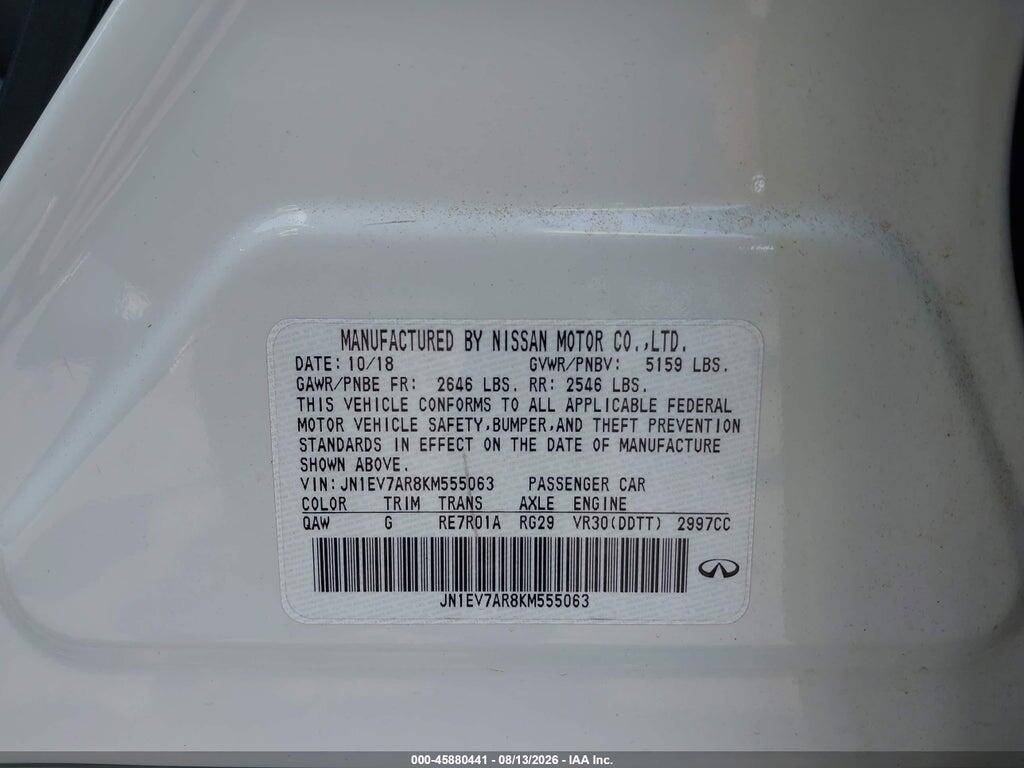 JN1EV7AR8KM555063 2019 INFINITI Q50 photo no. 9