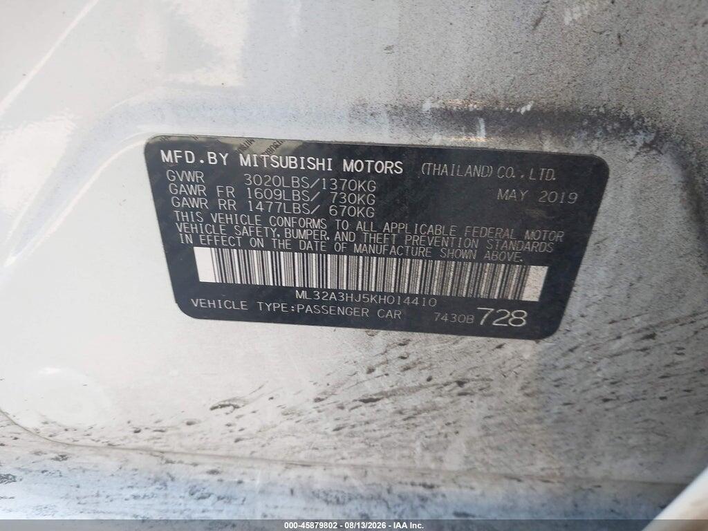 ML32A3HJ5KH014410 2019 MITSUBISHI MIRAGE photo no. 9