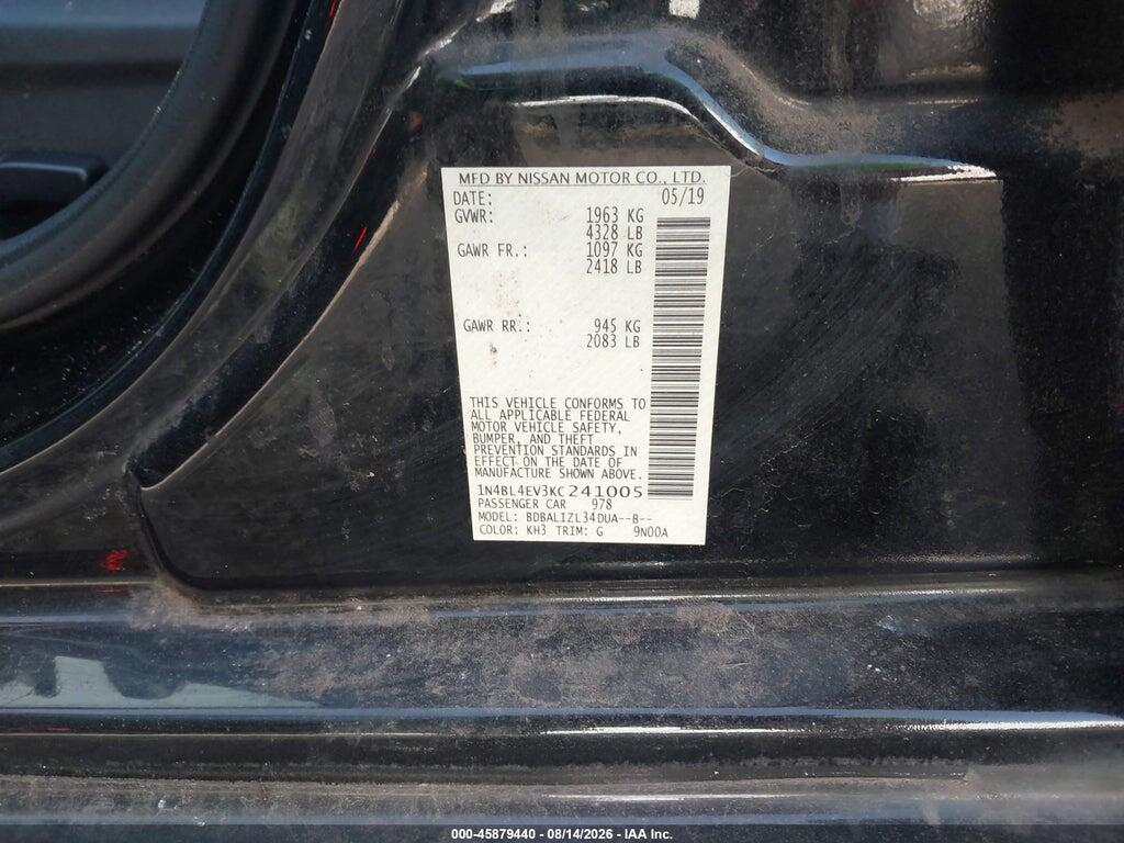 1N4BL4EV3KC241005 2019 NISSAN ALTIMA photo no. 9