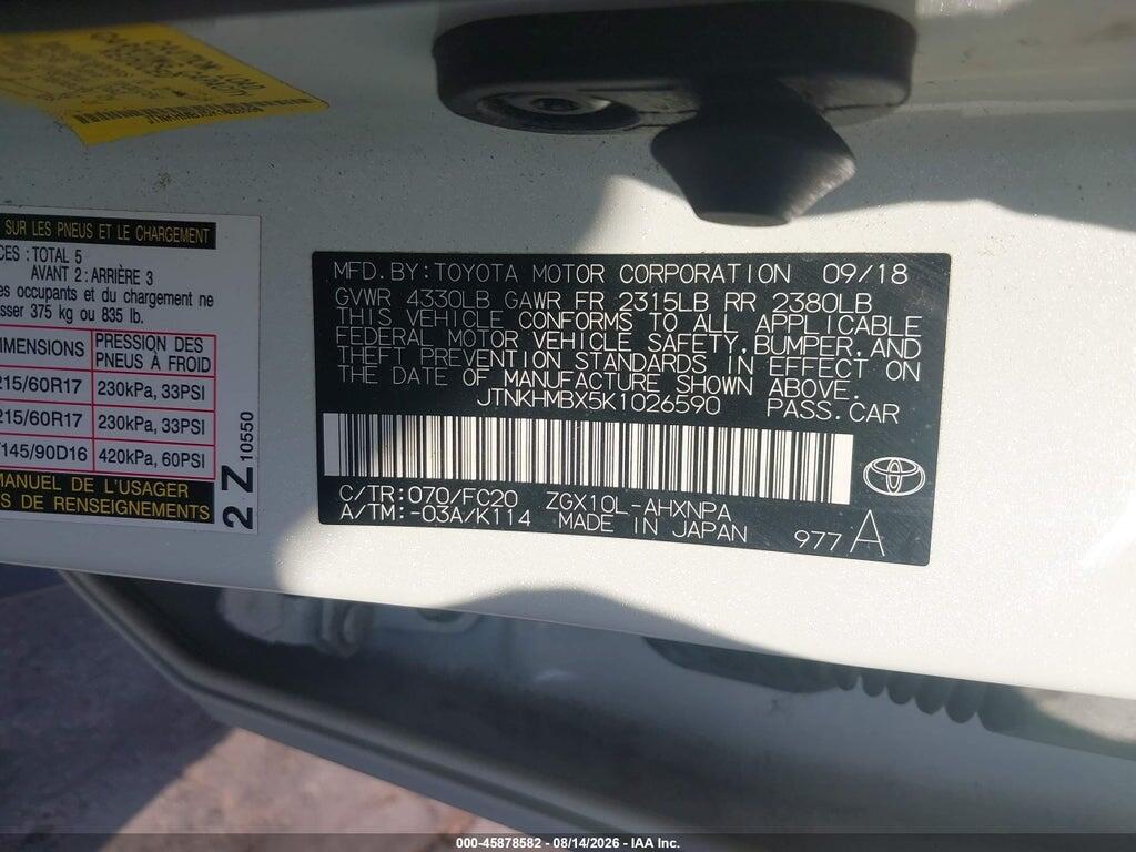 JTNKHMBX5K1026590 2019 TOYOTA C-HR photo no. 9