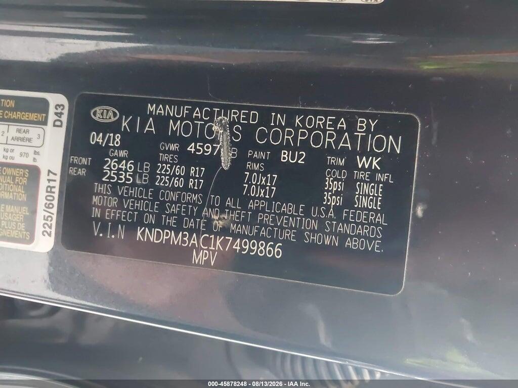 KNDPM3AC1K7499866 2019 KIA SPORTAGE photo no. 9