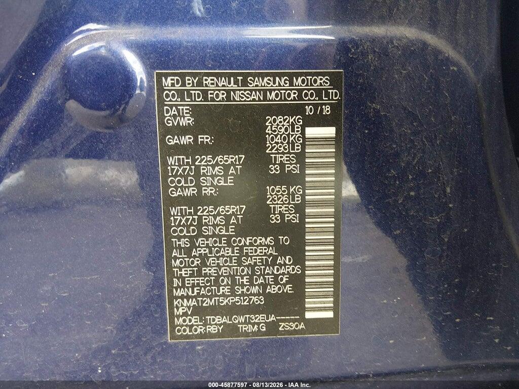 KNMAT2MT5KP512763 2019 NISSAN ROGUE photo no. 9