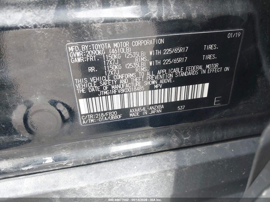 JTMG1RFV8KD018485 2019 TOYOTA RAV4 photo no. 9