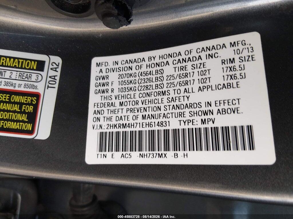 2HKRM4H71EH614831 2014 HONDA CR-V photo no. 9