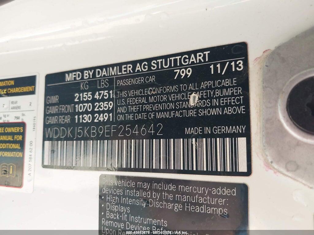 WDDKJ5KB9EF254642 2014 MERCEDES-BENZ E 350 photo no. 9