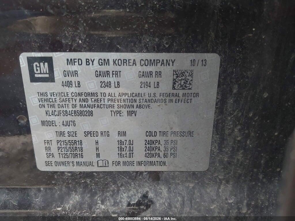 KL4CJFSB4EB580208 2014 BUICK ENCORE photo no. 9