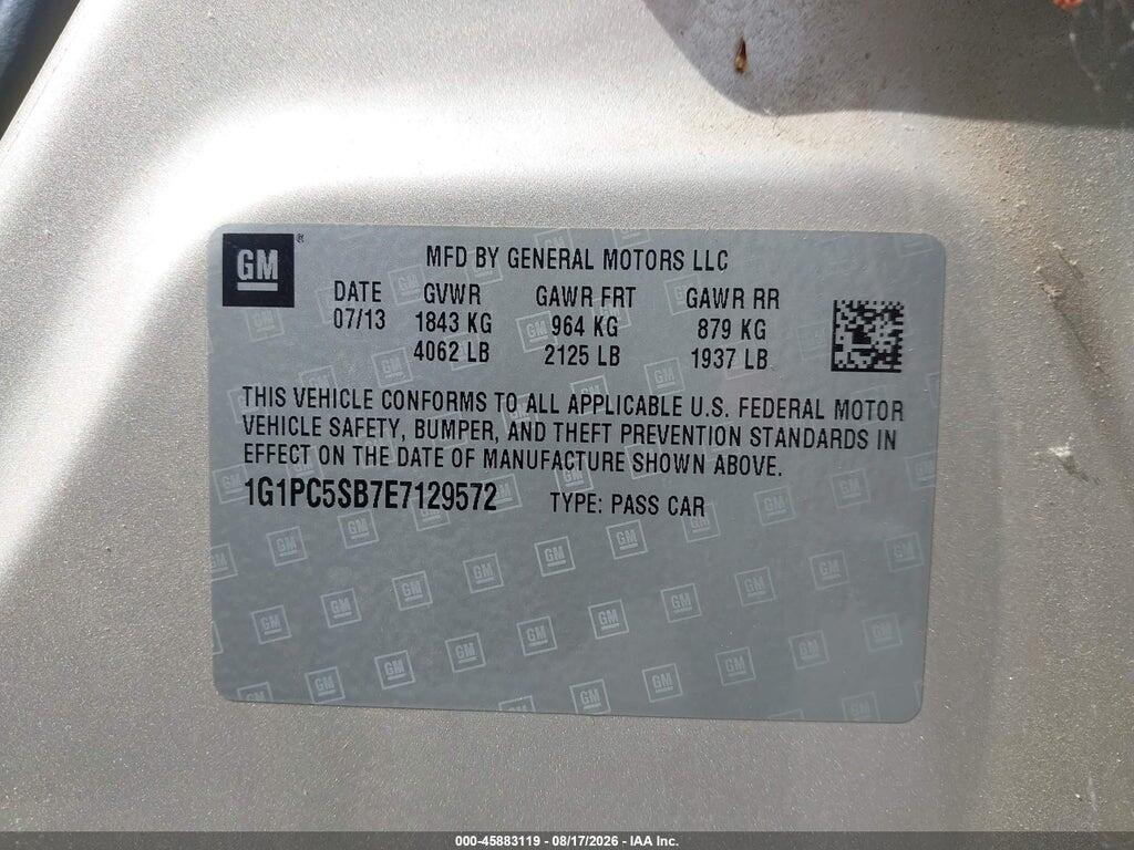 1G1PC5SB7E7129572 2014 CHEVROLET CRUZE photo no. 9