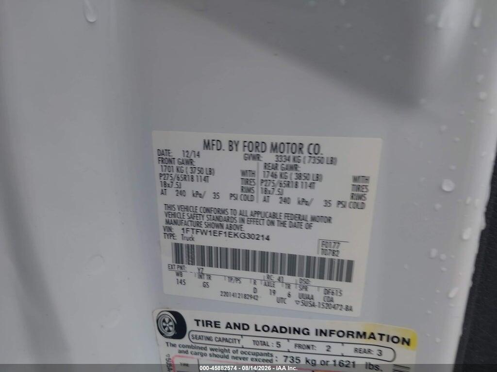 1FTFW1EF1EKG30214 2014 FORD F-150 photo no. 9
